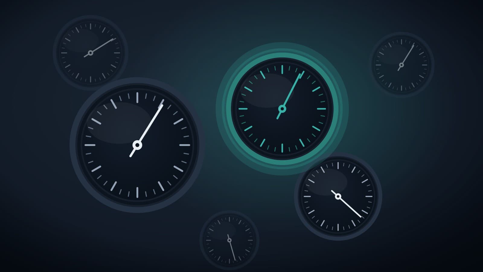 A cluster of cockpit dials with one gauge accented in teal - reading several leadership instruments at once