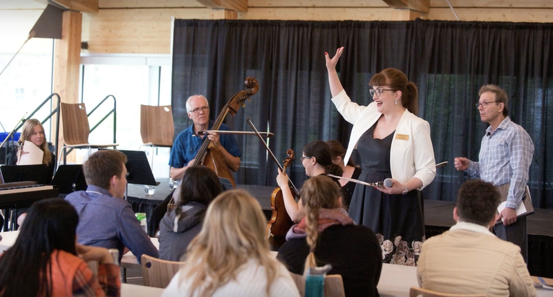 Running an experiential workshop with conductor/commentator/NPR guest Rob Kapilow