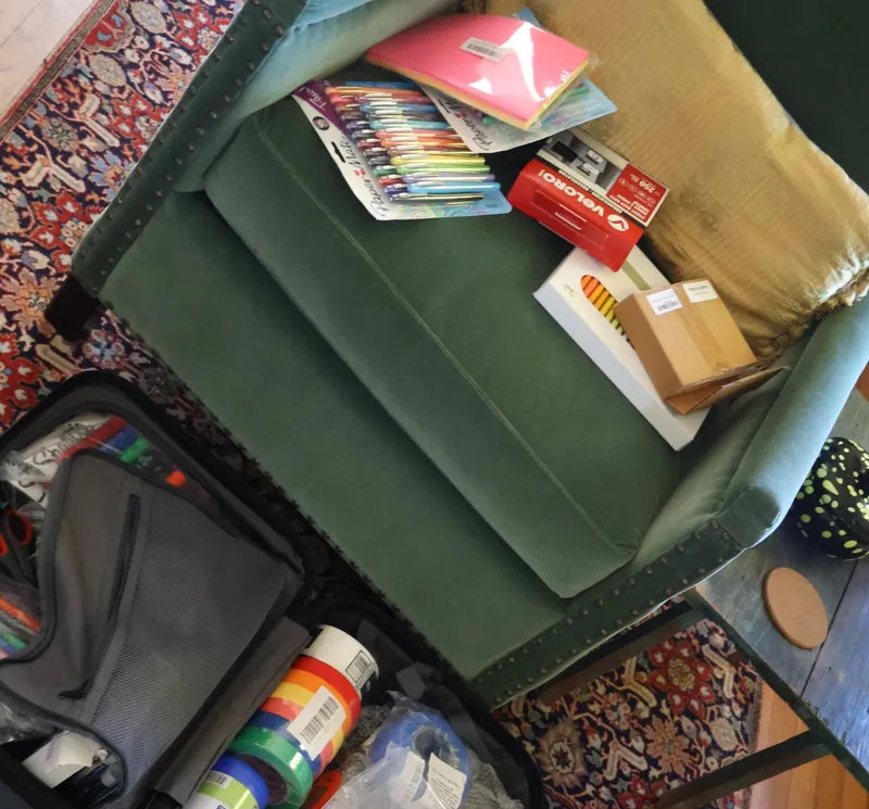 Workshop supplies packed for the program