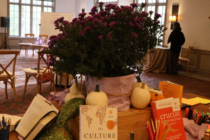 Book and materials table styled by Saffron Samuels